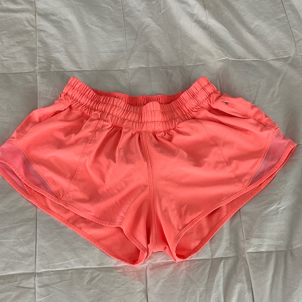 Lululemon Athletica Bright Coral Athletic Shorts